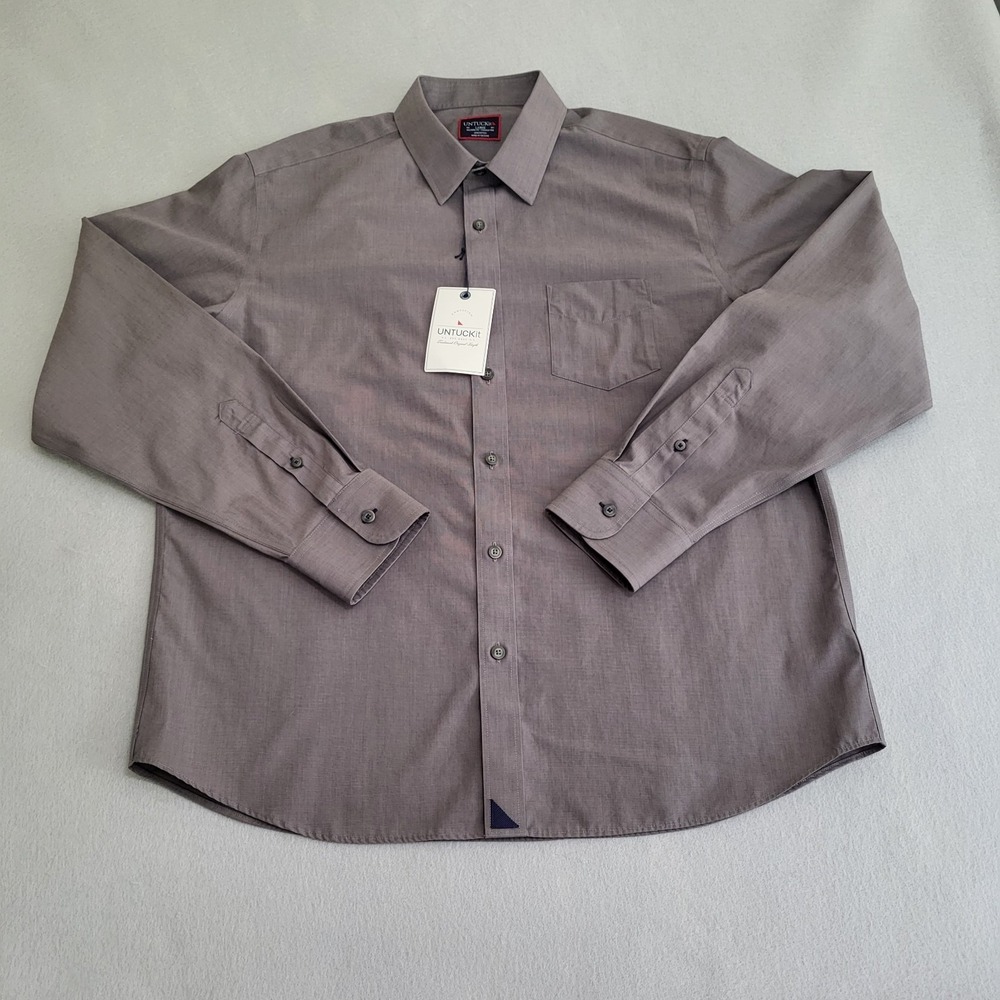 NWT UNTUCKit Sangiovese Long Sleeve Button Down Relaxed Fit Shirt Men's Size L